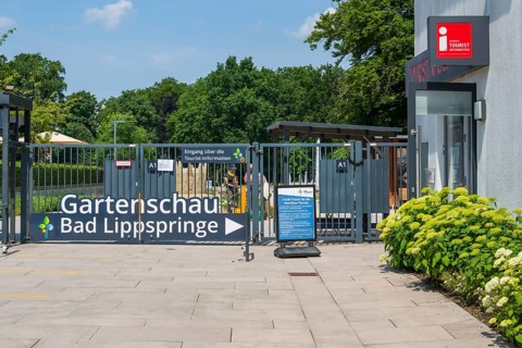 Entrance to the garden show, Tourist Information, Bad Lippspringe, climatic health resort,