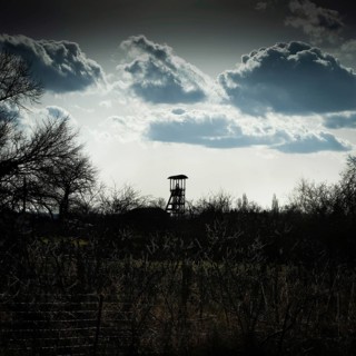 Old mine headframe at a coal mine in Bayard, Brassac les Mines, Puy de Dome, Auvergne Rhone Alpes,