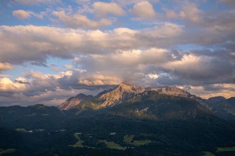 Dramatic view from the Kneifelspitze to Hoher Göll and Kehlsteinhaus