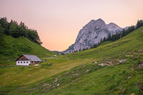 Magical sunset at the Halsalm above Lake Hintersee