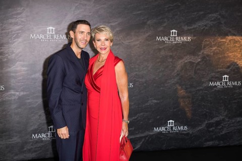 Marcel Remus with his mother Silke Remus at the Remus Lifestyle Night on the roof terrace of the
