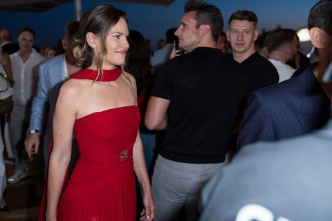 Hilary Swank walks through the crowd at the Remus Lifestyle Night on the rooftop terrace of the