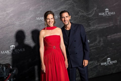 Hilary Swank and Marcel Remus at the Remus Lifestyle Night on the rooftop terrace of the Pure Salt