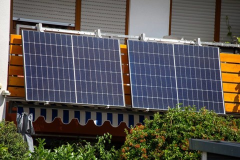 Balcony power station on a detached house