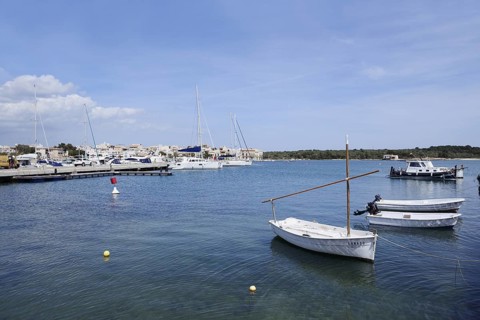 Boats in the harbour, Porto Colom, Majorca, Balearic Islands, Spain