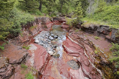Stream in Red Rock Canyon, Waterton Lakes National Park, Alberta, Canada