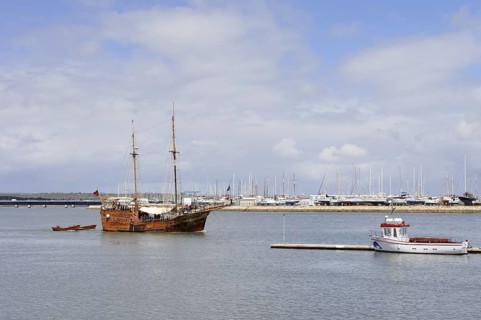 Sailing ship Santa Bernarda in the harbour of Portimao, Algarve, Portugal