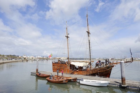 Sailing ship Santa Bernarda in the harbour of Portimao, Algarve, Portugal