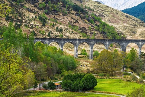 Glenfinnan Viaduct, Loch Shiel, River Finnan, West Highland, Scotland, United Kingdom