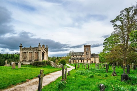 St Michael Church and Cemetery, Lowther Castle and Gardens, Lowther, Cumbria, England, United