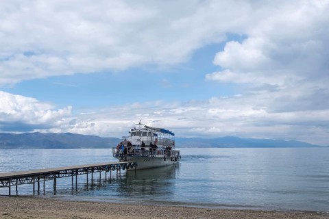 Excursion boat on Lake Ohrid, North Macedonia