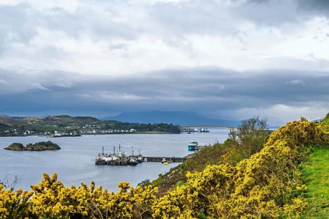 Skye Bridge over Loch Alsh, Kyle of Lochalsh, Isle of Skye, Scotland, England, United Kingdom