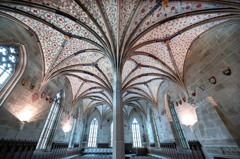 Vaults in the summer refectory, early 14th century, remodelled in the 19th century, Bebenhausen