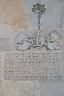 Coat of arms and tombstone of Johannes von Fridingen, 1458 to 1534, last abbot of Bebenhausen