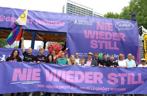 Opening of the 47th Christopher Street Day with Klaus Lederer, Cansel Kiziltepe, Saskia Esken,