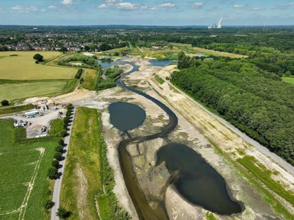Dortmund, Castrop-Rauxel, North Rhine-Westphalia, Germany - River renaturalisation, renaturation of