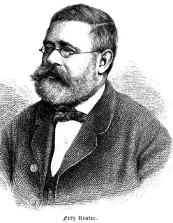 Fritz Reuter, poet and writer, Low German language and literature, portrait, Prussia, historical