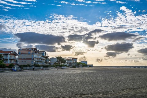 Marina and Beach in Arcachon, Gironde, France