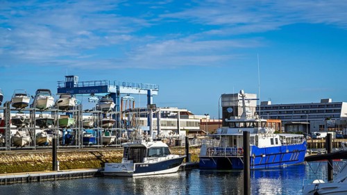 Marina and docks in Arcachon, Gironde, France