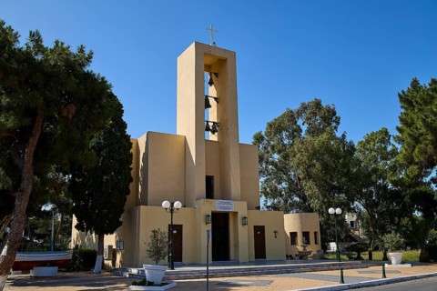Church of Saint Francis, Church of Saint Nicholas, Agios Nikolaos, Church building with bell tower,