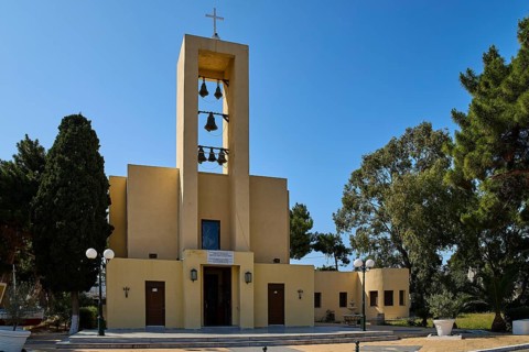 Church of Saint Francis, Church of Saint Nicholas, Agios Nikolaos, Modern church with bell tower