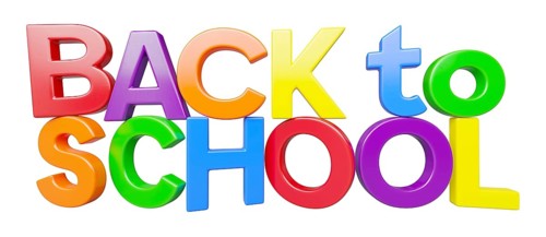 Stacked plastic magnetic letters spelling the phrase back to school isolated on a white background