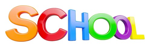 Angled plastic magnetic letters spelling the word school isolated on a white background