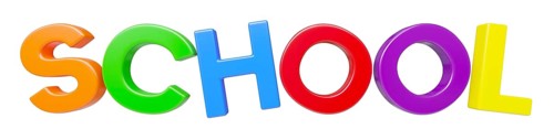 Plastic magnetic letters spelling the word school isolated on a white background