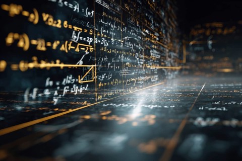 Difficult mathematical formulas that illustrate scientific research and advanced technologies