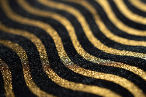 Background of Black and Gold Suede Texture with Wave Pattern, AI generated