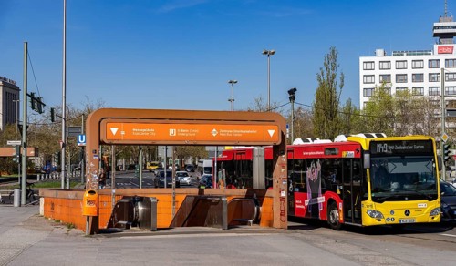 Entrance to the road tunnel at Messedamm in Berlin-Charlottenburg, Berlin, Germany