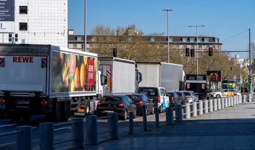 Rush Hour at Messedam in Berlin-Charlottenburg, Berlin, Germany