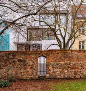 Old Berlin city wall in Waisenstraße, Berlin, Germany
