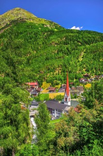 View of the village and the valley, Sölden, Ötztal, Ötztal Alps, Tyrol, Austria