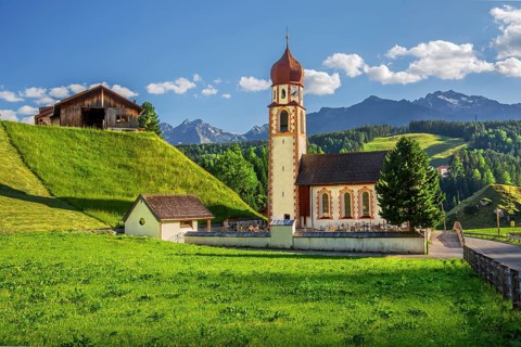 Chaplaincy church, Niederthai in the Horlachtal, side valley of the Ötztal, Stubai Alps, Tyrol,