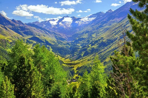 Valley head with the Gurgler Ferner, Hochgurgl, Ötztal, Ötztal Alps, Tyrol, Austria