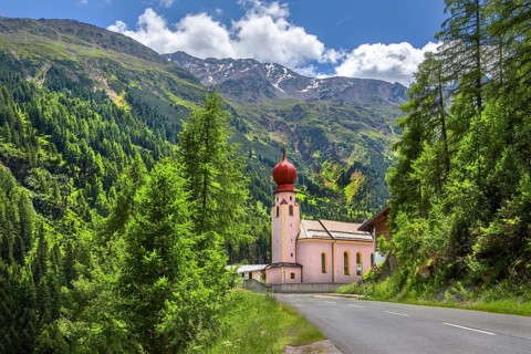 Church of the Holy Cross, Holy Cross, Venter Tal, side valley of the Ötztal, Ötztal Alps, Tyrol,