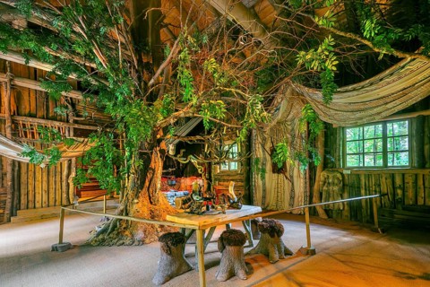 Interior of the Hundinghütte in the castle park of Linderhof Castle, Ettal, Ammertal, Upper