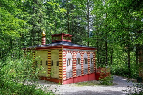 Moroccan house in the park of Linderhof Palace, Ettal, Ammertal, Upper Bavaria, Bavaria, Germany,