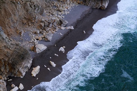 View from above of beach, rockfall, Étretat, Nrandung, sea, cliffs, cliffs, chalk cliffs, alabaster