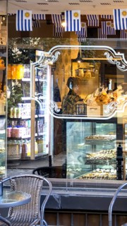 Uruguay, Montevideo cafe and restaurants in historic city center