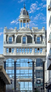 Uruguay, Montevideo streets and architecture in historic city center famous tourist attraction