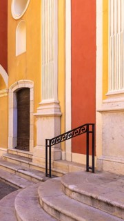 France, French Riviera and Cote D Azur, scenic streets of the old historic Antibes city center