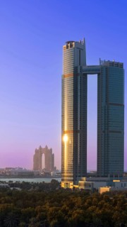 UAE, United Arab Emirates, Abu Dhabi downtown panorama and financial center skyline