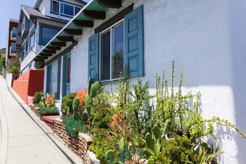 Scenic colorful streets of Avalon in Catalina Island in California, USA