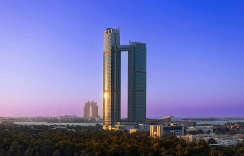 UAE, United Arab Emirates, Abu Dhabi downtown panorama and financial center skyline