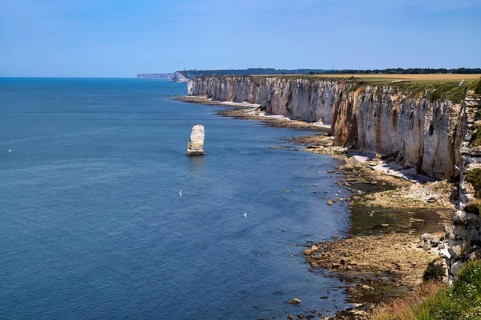 Aiguille de Belval, Étretat, sea, cliffs, cliffs, chalk cliffs, alabaster coast, La Côte d'Albâtre,