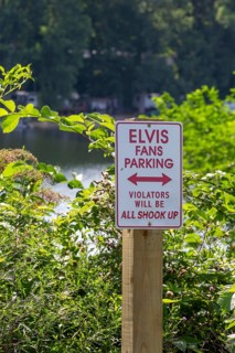 Shelbyville, Michigan - A sign allows parking for Elvis fans at an access point for Selkirk Lake