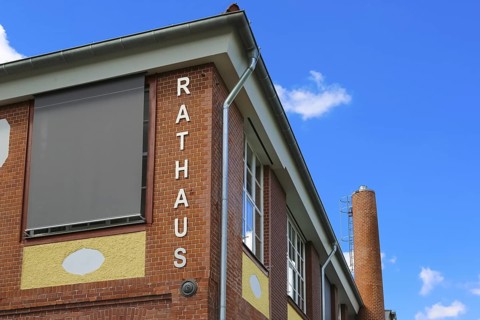 New town hall in the former Kindler corset factory, former Gotthold Kindler and Cie. corset