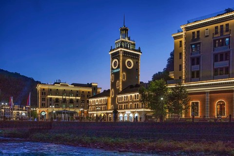 The Town Hall.Rosa Khutor. Big Sochi. Russia